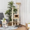 PawHut Kratzbaum mit Katzenhöhle Mehrstufiger Rattan Produktbild-Vorschau 2