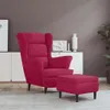 vidaXL Ohrensessel mit Hocker Weinrot Samt Produktbild-Vorschau 2