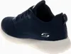 A side view of a single navy blue Skechers Bobs Squad Tough Talk sneaker with a white sole. Anteprima dell’immagine prodotto
