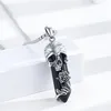 Totenkopf Kette 925 Sterling Silber Rose Kristall Anhänger Produktbild-Vorschau 2