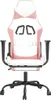 vidaXL Gaming-Stuhl mit Massage & Fußstütze Weiß und Rosa Produktbild-Vorschau 4