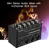 Mini mikser audio stereo z 4-kanałowymi wejściami RCA Podgląd zdjęcia produktu 4