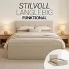 Homestyle4u Polsterbett 140x200 Beige Doppelbett Produktbild-Vorschau 3