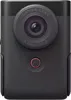 A close-up front view of a black Canon PowerShot V10 compact camera. Podgląd zdjęcia produktu