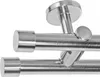 Gardinenstange Ø 20mm I Metall in Edelstahl Look 2-läufig Produktbild-Vorschau 1