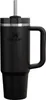 A black Stanley Quencher tumbler with a straw and handle, isolated on a white background. Anteprima dell’immagine prodotto