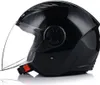 A black motorcycle helmet with a clear visor, shown from the side against a white background. Voir les images du produit