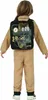 A child wearing a tan jumpsuit with a black proton pack costume accessory on their back. Náhled obrázku produktu