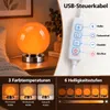 Orange Tischlampe aus Glas, Kugellampe Ø 15 cm, 3 Produktbild-Vorschau 4