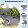 COSTWAY Lehátko pro 2 osoby, dvojité lehátko se stříškou, Náhled obrázku produktu 7