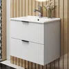 AICA Waschbeckenunterschrank Weiß Matt 60cm Dünn Keramik Produktbild-Vorschau 1