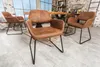 Design Stuhl MUSTANG antik braun Microfaser mit Armlehne Produktbild-Vorschau 3