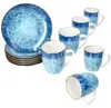 Marina 12tlg Frühstücksset blaue kleine Teller Becher Produktbild-Vorschau 1
