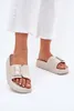 Damen Schaum Plattform Sandalen Mit Schnalle Beigefarben Produktbild-Vorschau 3