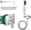 A collection of shower fixtures and components laid out against a white background. Produktbild-Vorschau