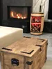 Rustikale Holztruhe auf Rädern 80x47x45 cm. Holztruhe mit Produktbild-Vorschau 11