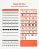A diagram showing different stitch applications and stitch numbers for a sewing machine. Podgląd zdjęcia produktu
