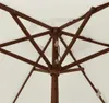 Close-up view of the internal structure of a white umbrella with brown wooden ribs and pole. Náhľad obrázku produktu