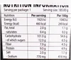 Nutrition information table on a white background. Podgląd zdjęcia produktu
