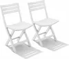 2 Stück Gartenstuhl Klappstuhl Outdoorstuhl Kunststoff Weiß Produktbild-Vorschau
