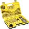 A yellow and black DeWalt drill bit and hole saw set in an open case. Náhled obrázku produktu
