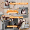 A collage of images showcasing different features of a cat tree, with cats interacting with the product. Produktbild-Vorschau