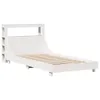 Massivholzbett ohne Matratze Weiß 75x190 cm Kiefernholz Produktbild-Vorschau 2