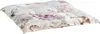 A square cushion with a butterfly and floral pattern, placed on a white background. Produktbild-Vorschau
