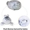 Robben knuffelset, 50 cm – Mama rob met 4 baby rob knuffels Productafbeelding-voorbeeld 6