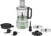 A food processor and its accessories are displayed against a white background. Produktbild-Vorschau