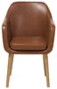 BELIANI Esszimmerstuhl Goldbraun Kunstleder Holzbeine Retro Produktbild-Vorschau 4