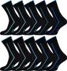 Schwarze Socken Uni mit stylischen, modernen blau Streifen Produktbild-Vorschau 1