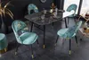 Invicta Interior Esszimmerstuhl, Samt türkis, florales Produktbild-Vorschau 2