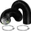 Abluftschlauch 100mm Länge 2m,Schwarz Flexibel PVC Alurohr Produktbild-Vorschau 1