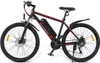 A black and red electric bicycle is shown against a white background. Produktbild-Vorschau