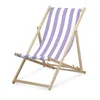 Chaise longue - rayures larges - lilas - pliable - en bois Voir les images du produit 1