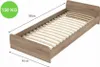 A single bed frame with a slatted base, shown from a diagonal angle. Produktbild-Vorschau