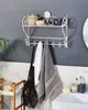 BELIANI Koupelnová nástěnná police bílá kovová 42 x 47 cm Náhled obrázku produktu 2