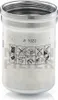 A silver cylindrical oil filter with instructions printed on its side. Anteprima dell’immagine prodotto
