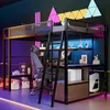 Flieks Etagenbett Metallbett 140x200cm, Hochbett mit Led Produktbild-Vorschau 3