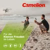 A father and son on a beach, with a drone flying in the background. Produktbild-Vorschau