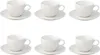 6er Set Tassen mit Untertasse DROPS WHITE mit Punktrelief Produktbild-Vorschau 1