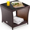 Casaria Table d'appoint en polyrotin Brun plateau de table Voir les images du produit 1
