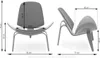 Fauteuil design DAHL - beige / chêne Voir les images du produit 5