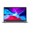 A laptop is shown from the front, open and displaying a colorful wallpaper. Produktbild-Vorschau