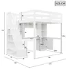 Lit mezzanine 140 x 200 cm avec escalier, blanc | Lit Voir les images du produit 6