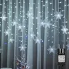 94 LED Flocon de neige Rideau lumineux étanche Noël Jardin Voir les images du produit 1