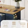 Îlot de cuisine mobile avec plateau repas escamotable, Voir les images du produit 4