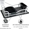 WENKO Abtropfgestell Alu Schwarz Silber Tropfschale Produktbild-Vorschau 2