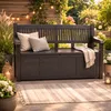 Gartenbank 130x60x85 cm Schwarz, Truhenbank mit 280L Produktbild-Vorschau 9